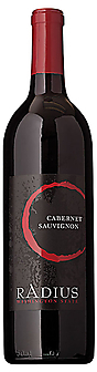 A bottle of Radius Cabernet wine